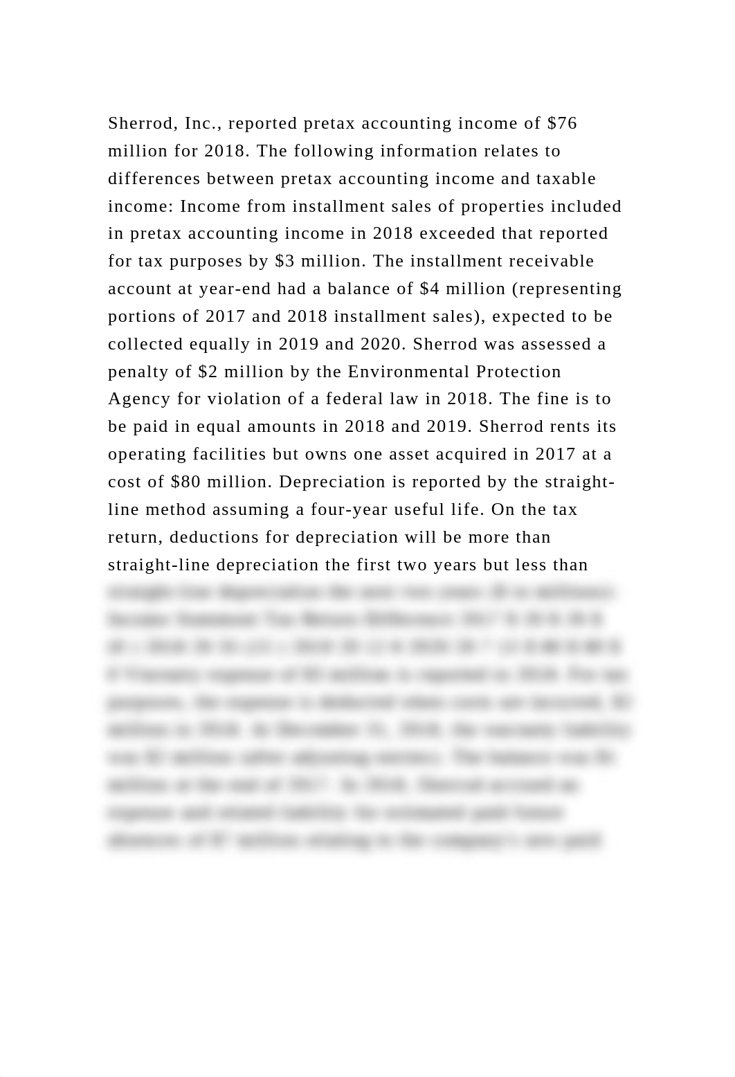 Sherrod, Inc., reported pretax accounting income of $76 million for .docx_dwuivp9vhfc_page2