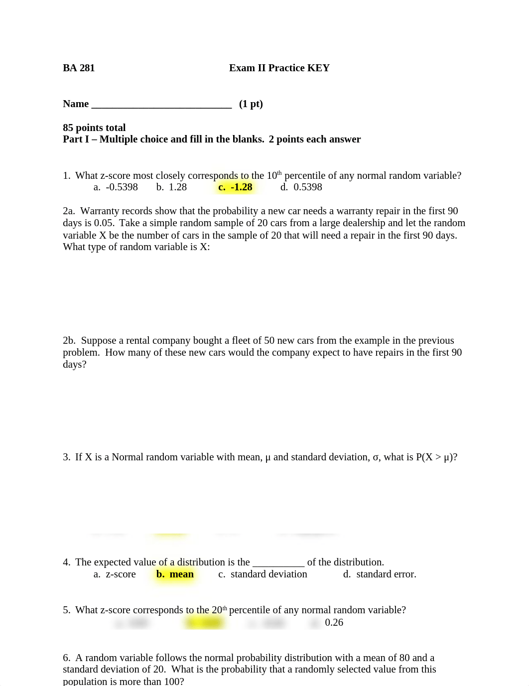 BStat 285 Exam II Practice KEY.docx_dwusjyz31zw_page1