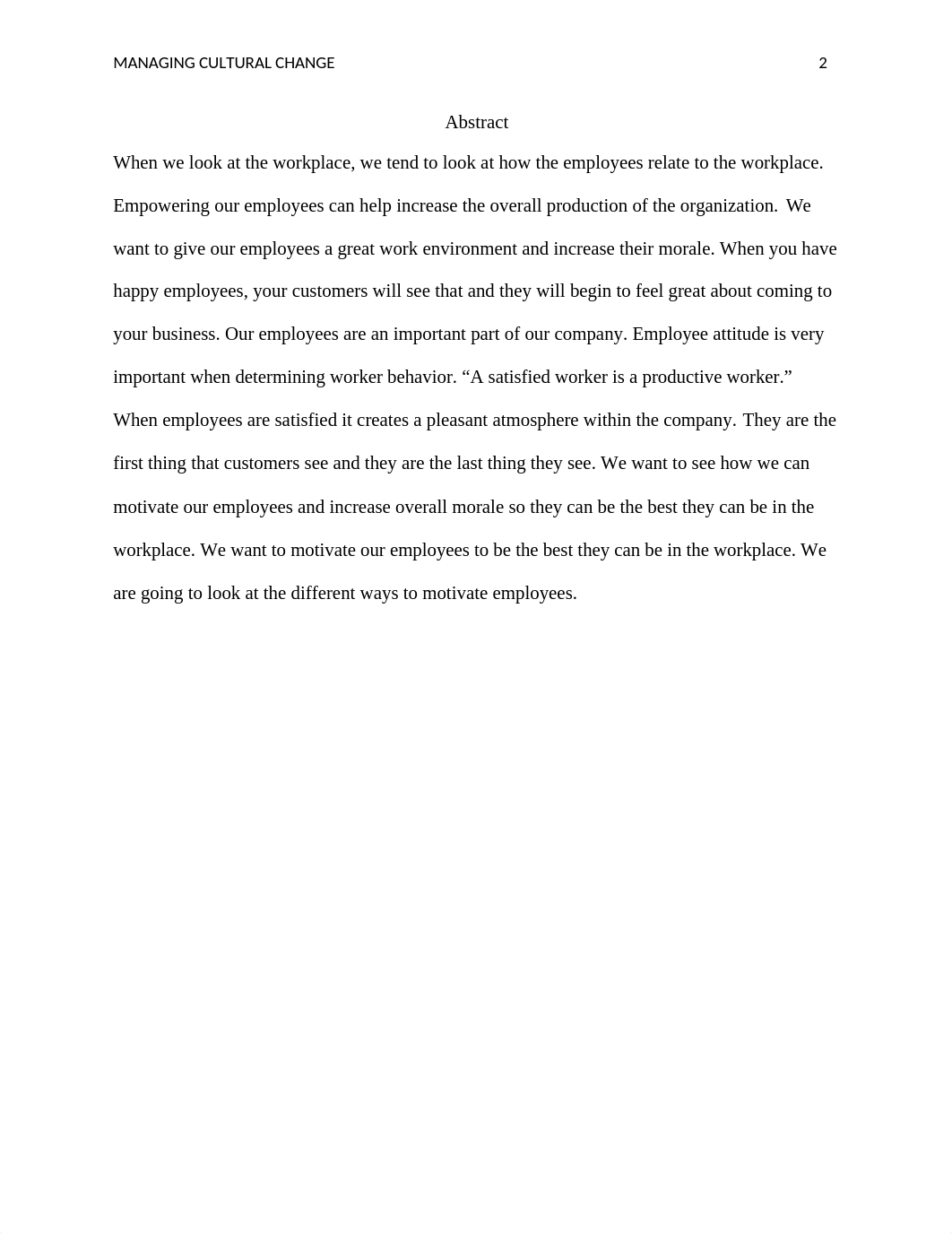 Managing Cultural Change and Empowering Worker Satisfaction.docx_dwvamw2b08y_page2