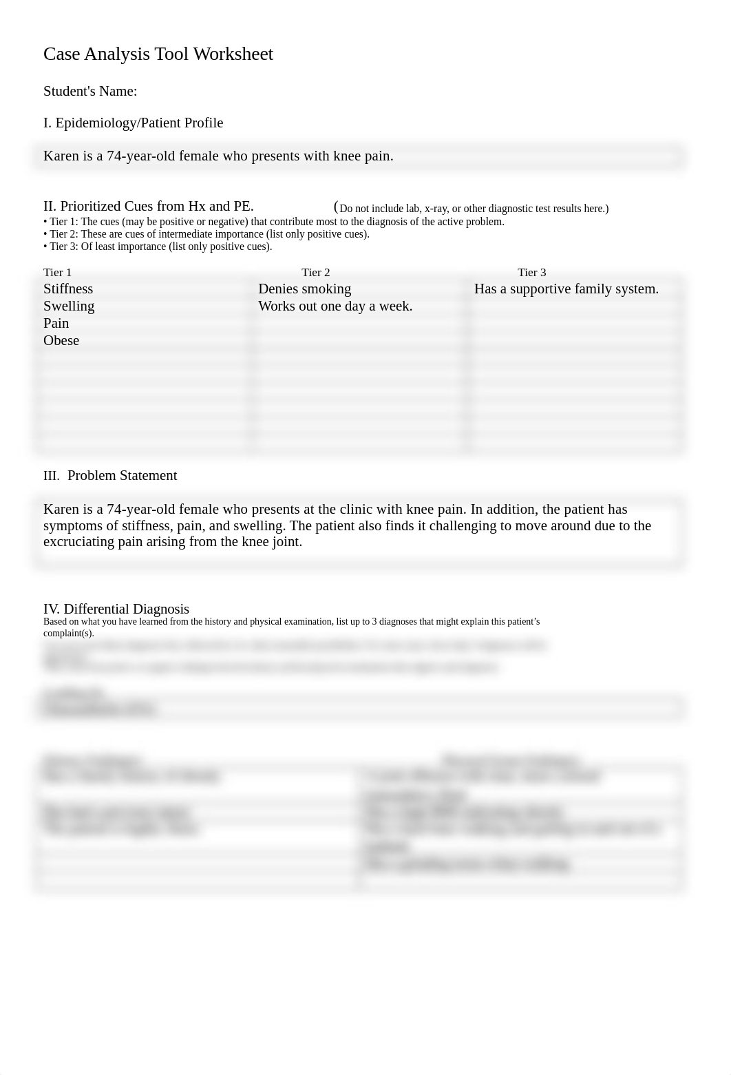 Acquifer Worksheet Case 11-74 Year Old Female with Knee Pain.docx_dwvj6720vh9_page1