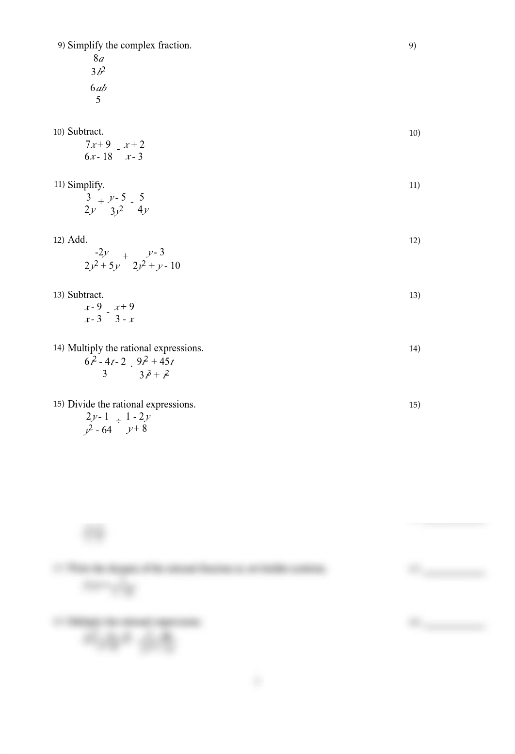 Rational Functions, Expressions, Exponents, and Radicals Review.pdf_dwvxy95etwz_page2