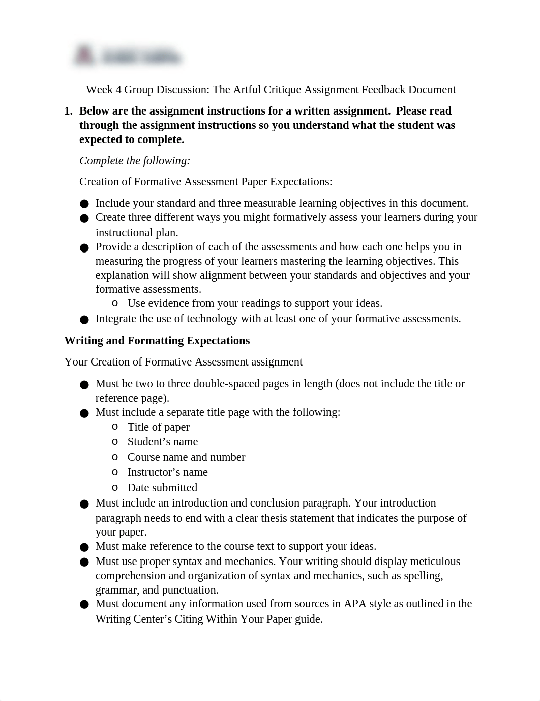 Week 4 Discussion 2 Group Discussion - The Artful Critique Assignment Feedback Document (2).docx_dwwgqanukr4_page1