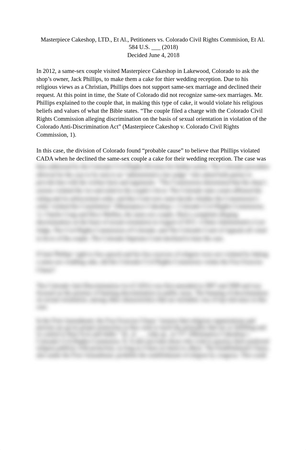 Masterpiece Cakeshop Case Brief (1).docx_dwwuthw4k2f_page1