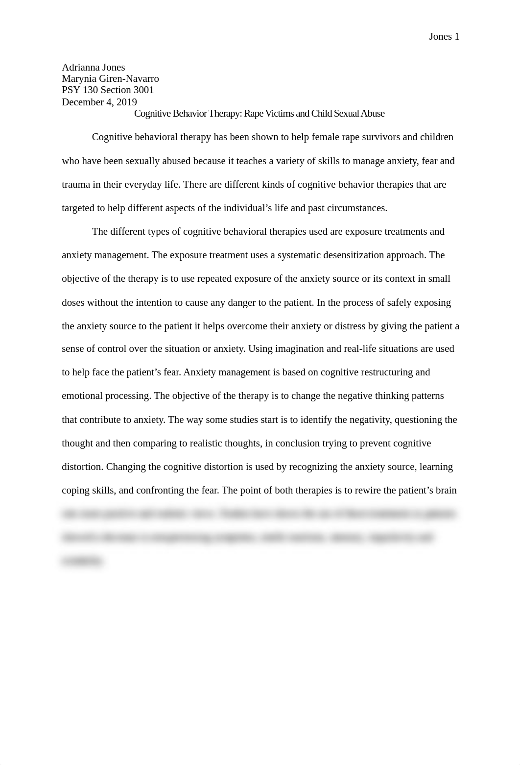 Cognitive Bahavior Therapy Essay.docx_dwxt0k1fux9_page1