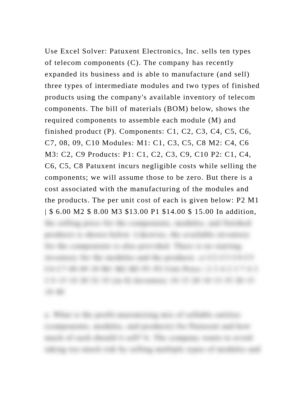 Use Excel Solver Patuxent Electronics, Inc. sells ten types of tele.docx_dwyaanajas9_page2