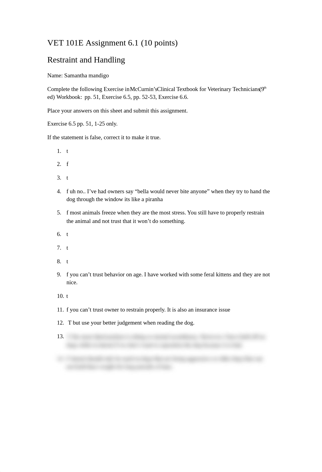 VET101E Assignment 6.1 Restraint and Handling.docx_dwyk1wmll84_page1