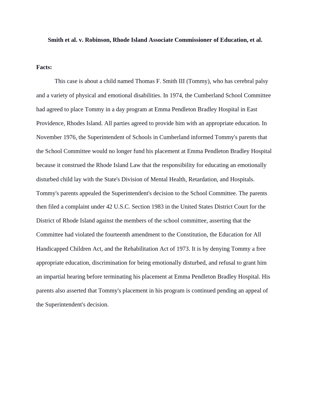 Smith v Robinson Case Brief.pdf_dwyrz1c1lbc_page1