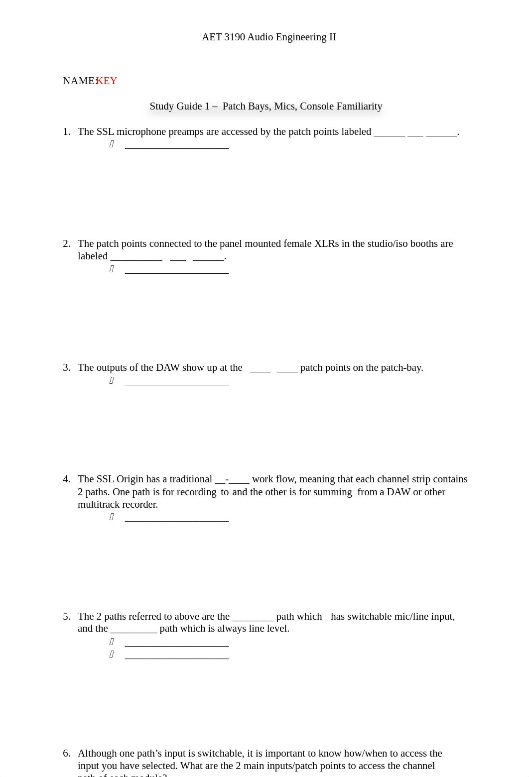 Study Guide 1_PATCHBAYS_CONSOLE FAMILIARITY_revSU23.docx_dwyw506xm0x_page1