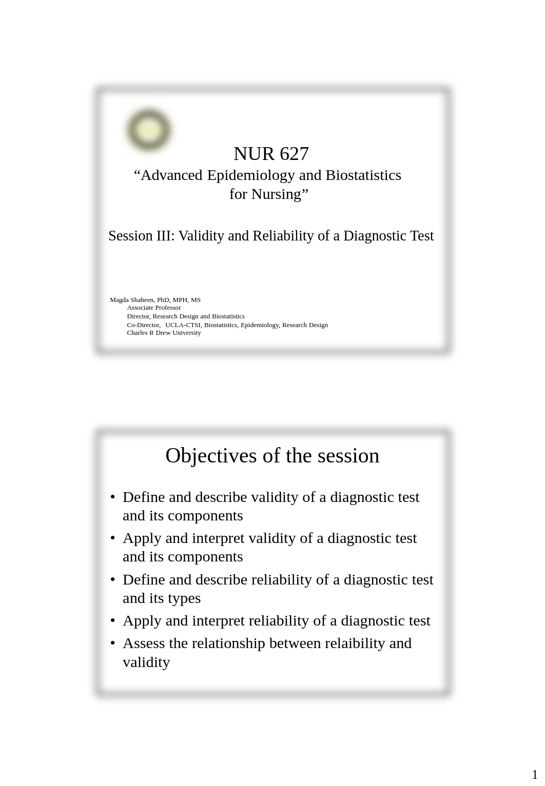 NUR 627 Session III_Reliability and validity of diagnostic test_updated(1).pdf_dwywk5z413s_page1