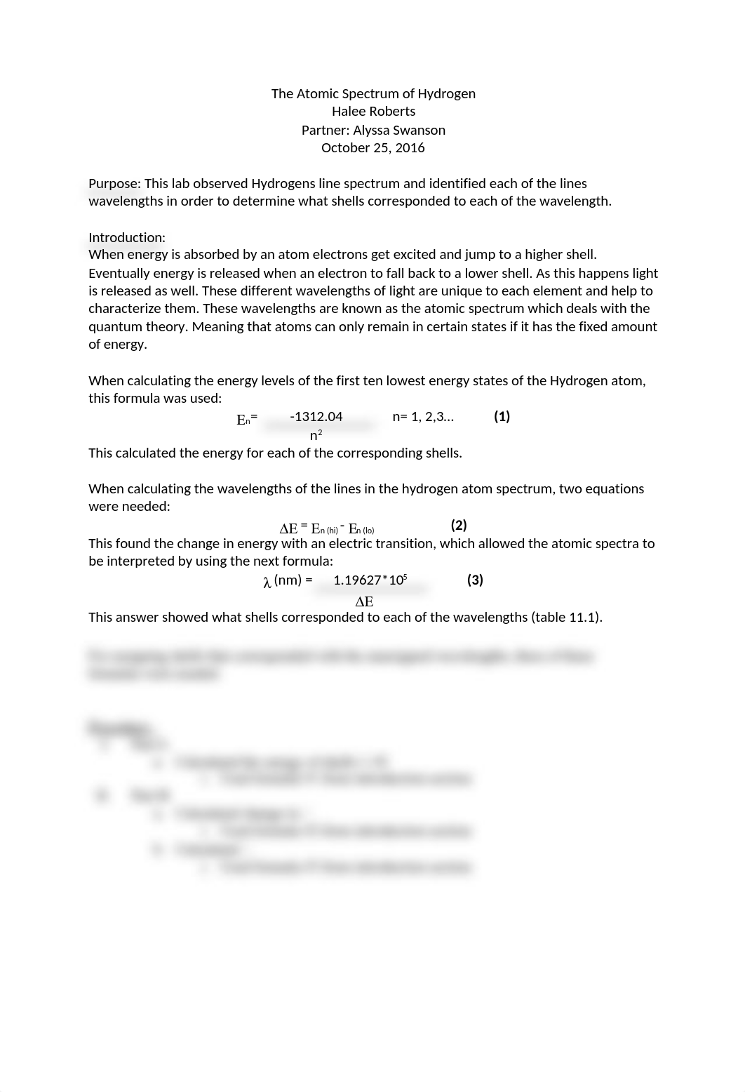 CHL- The Atomic Spectrum of Hydrogen Lab Report_dwz8anj30zd_page1