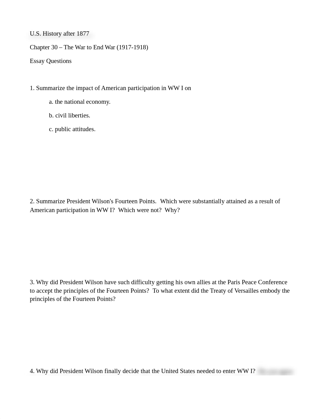 U.S. History after 1877 - Chp. 30 - Essay Questions.docx_dx030dadxjg_page1