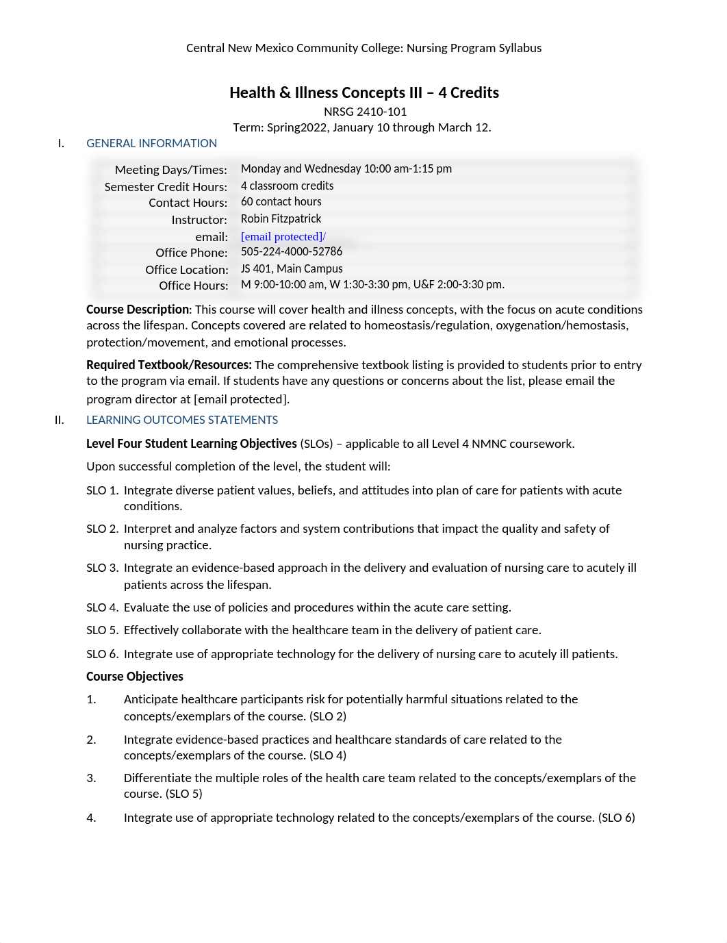 NMNC 2410 Hlth & Illness Cncpts III Spring 2022 Syllabus (1).docx_dx04ycmlgzd_page1