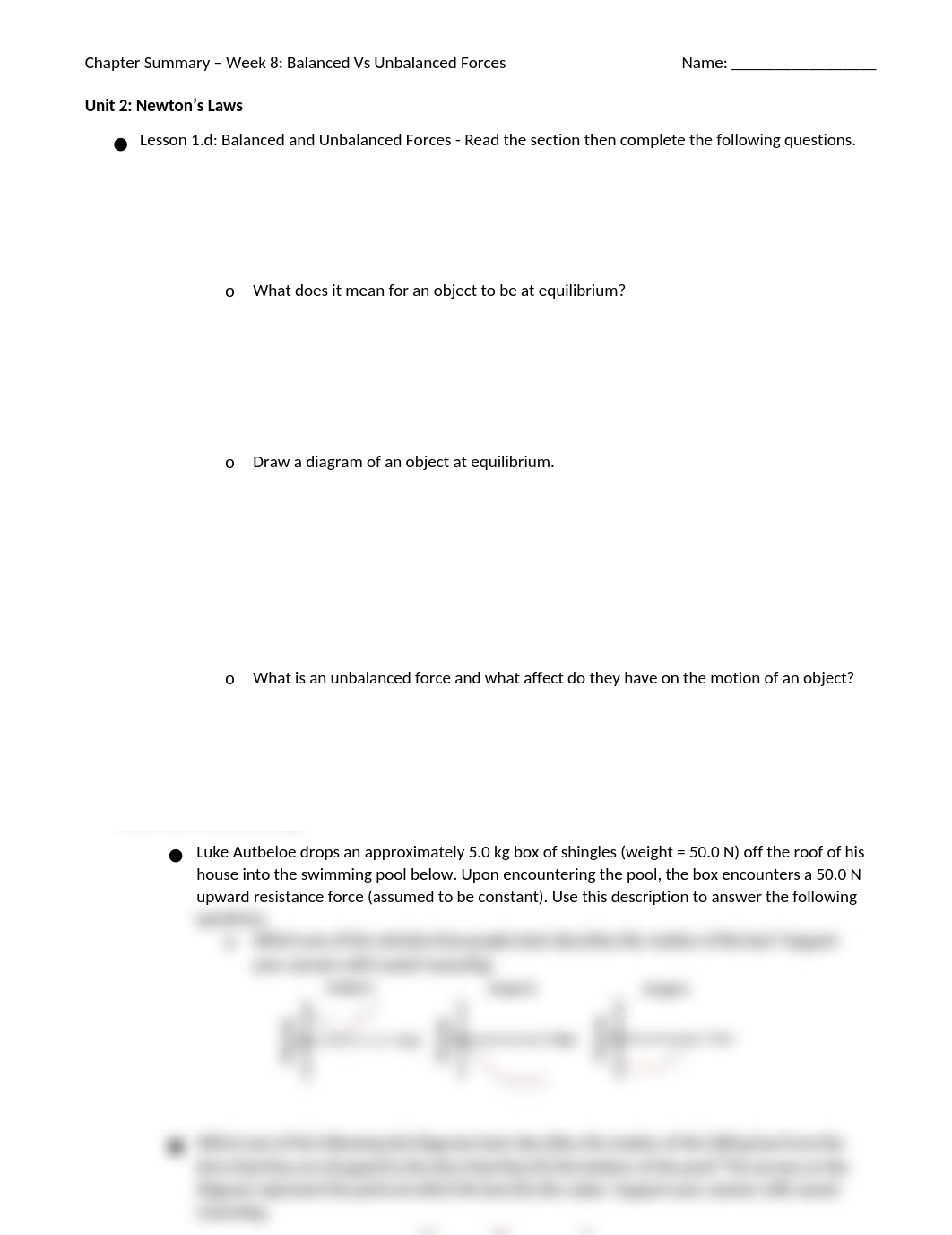 Copy of Chapter summary - Week 8 - Balanced Vs Unbalanced Forces (2).docx_dx06zsnfme9_page1