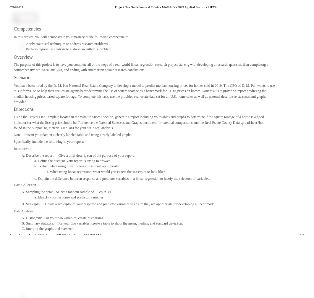 Project One Guidelines and Rubric - MAT-240-X4829 Applied Statistics 21EW4.pdf_dx0hqwjfzbo_page1