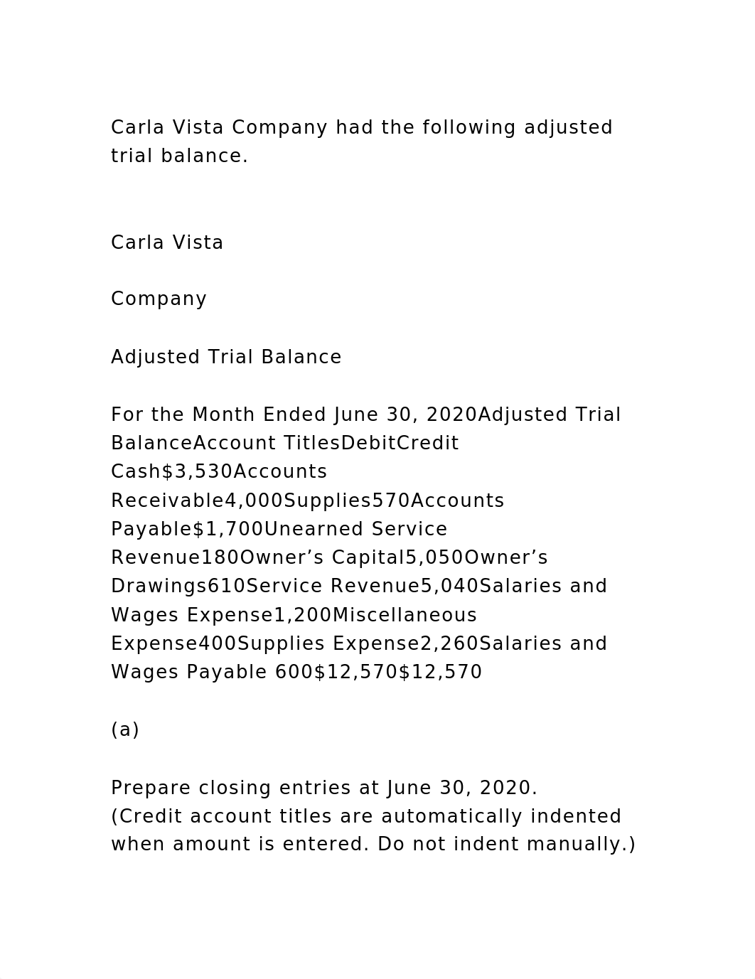 Carla Vista Company had the following adjusted trial balance.C.docx_dx0uan441pu_page2