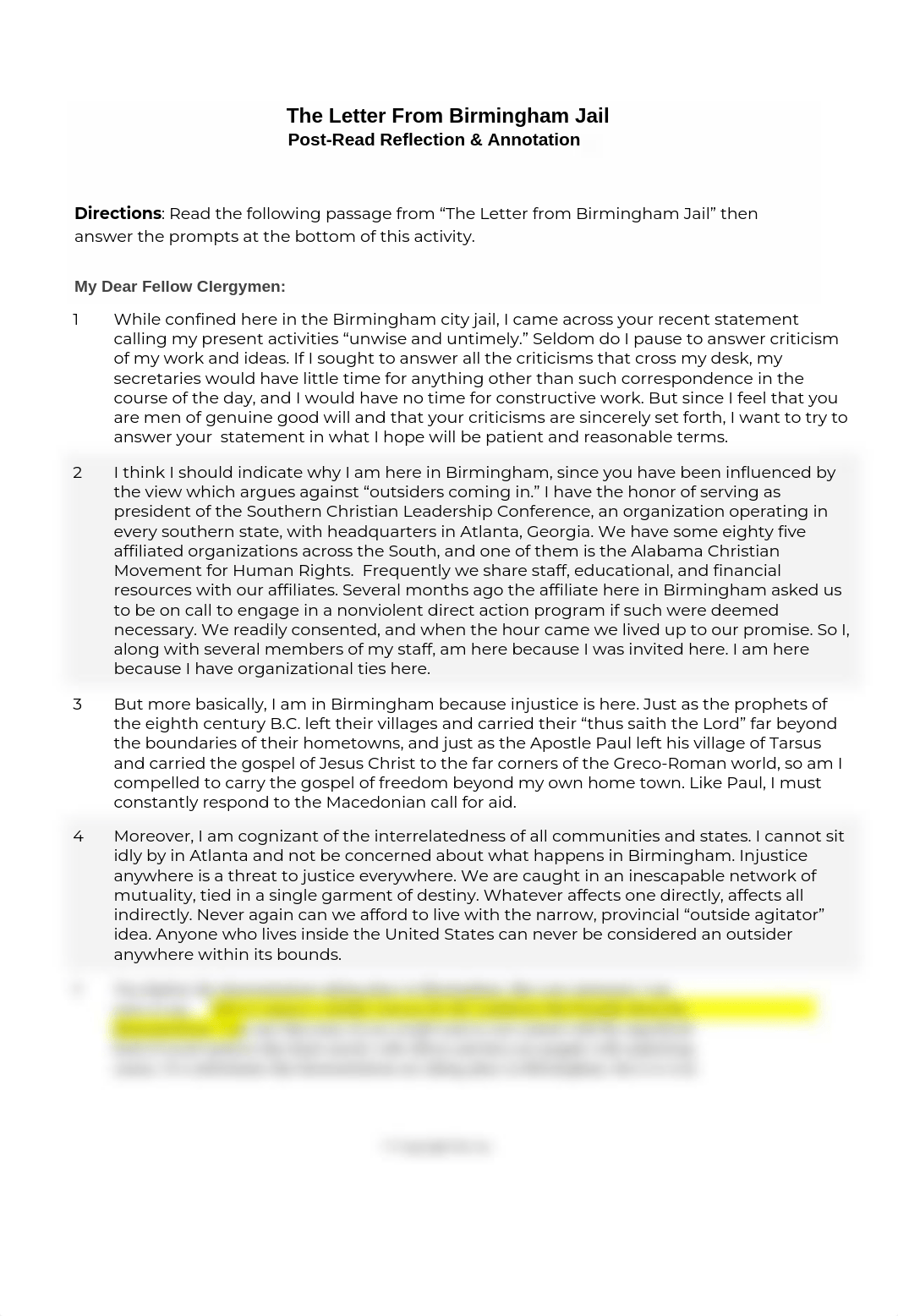 Copy of Copy of The Letter From Birmingham Jail - Post Read Annotation _ Reflection [Part 1 ].docx_dx10se25vt7_page1