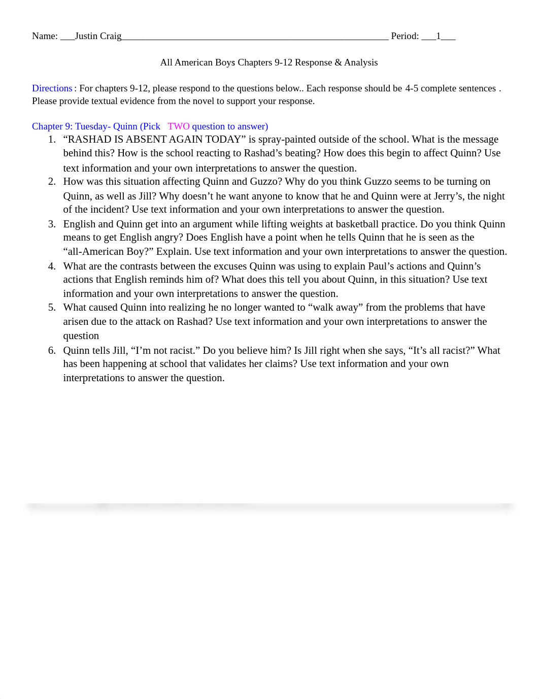 Copy of  All American Boys_ Chapters 9-12 Response & Analysis.pdf_dx1e1lvunfj_page1