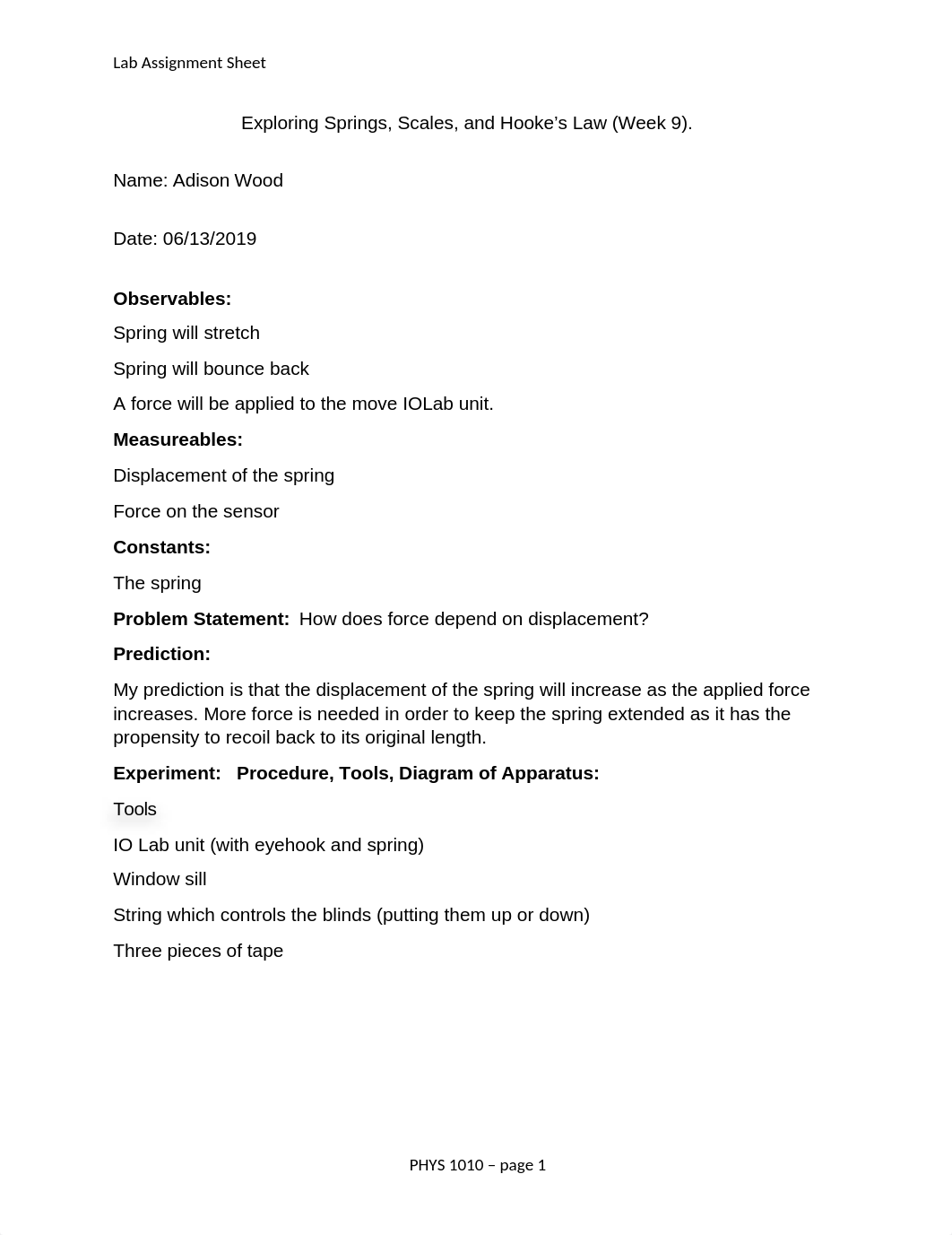 Lab 9 - Exploring Springs, Scales, and Hooke's law.docx_dx1pl8f5m5i_page1