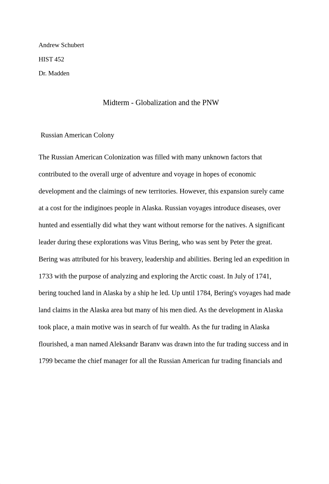 Midterm - Globalization and the PNW Andrew Schubert .pdf_dx2k898pdhg_page1