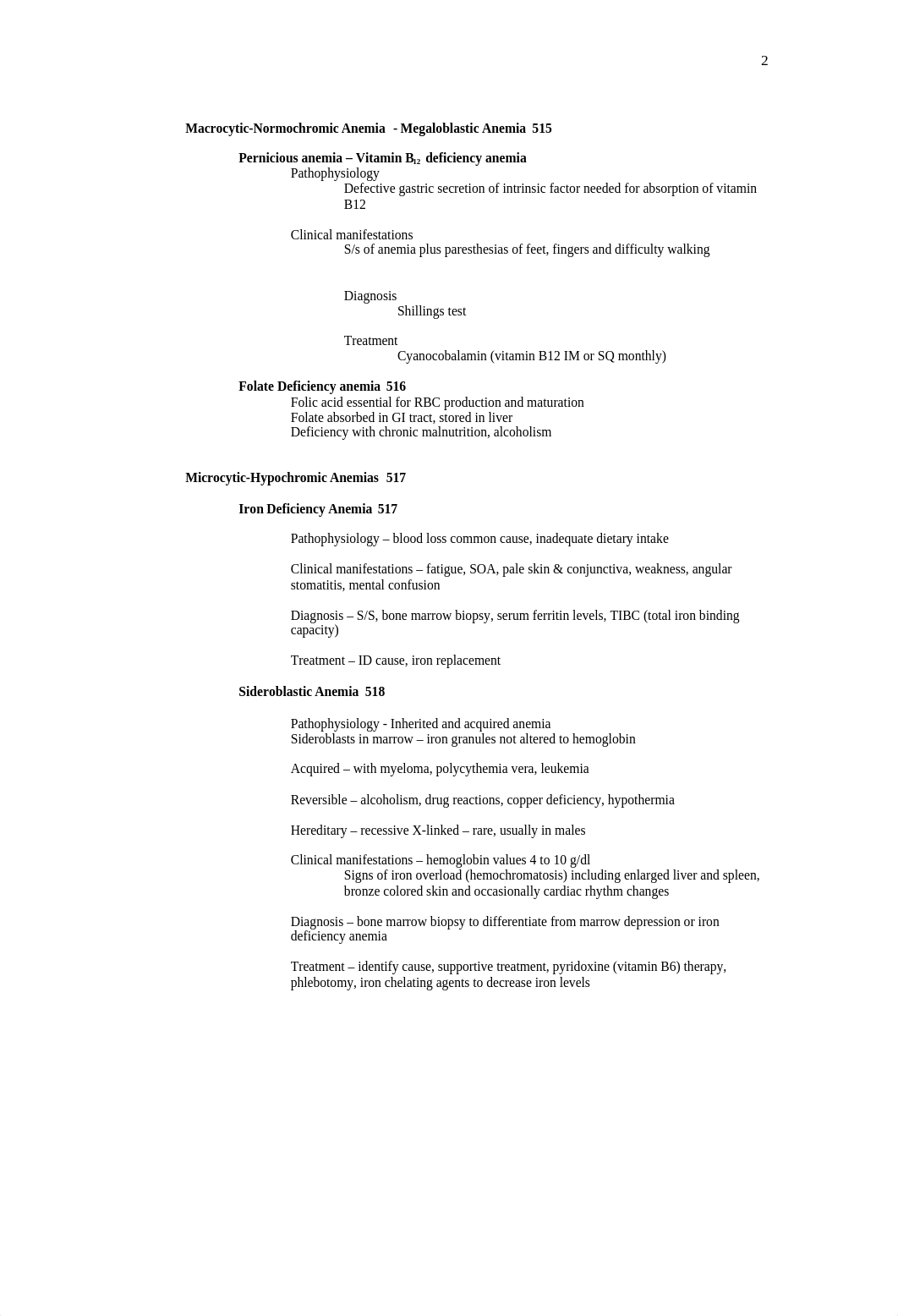 NUR 301 Spring 2018 Hematologic System - Disorders of RBC, WBC, Plt and Lymphoid Tissue .docx_dx2szii75rl_page2