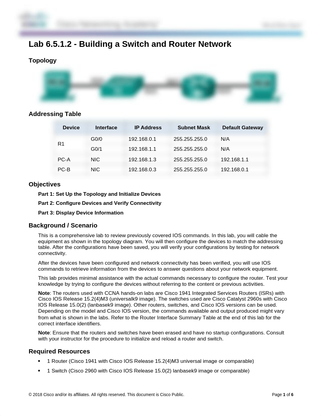 6.5.1.2 Lab - Building a Switch and Router Network Snyder.docx_dx33h5h5spe_page1