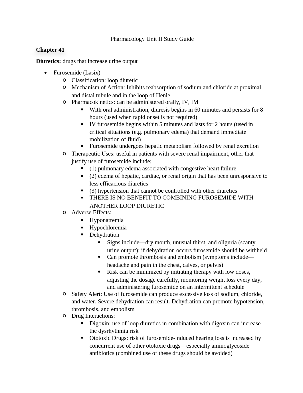 Pharmacology Unit II Study Guide.docx_dx33iwknln2_page1