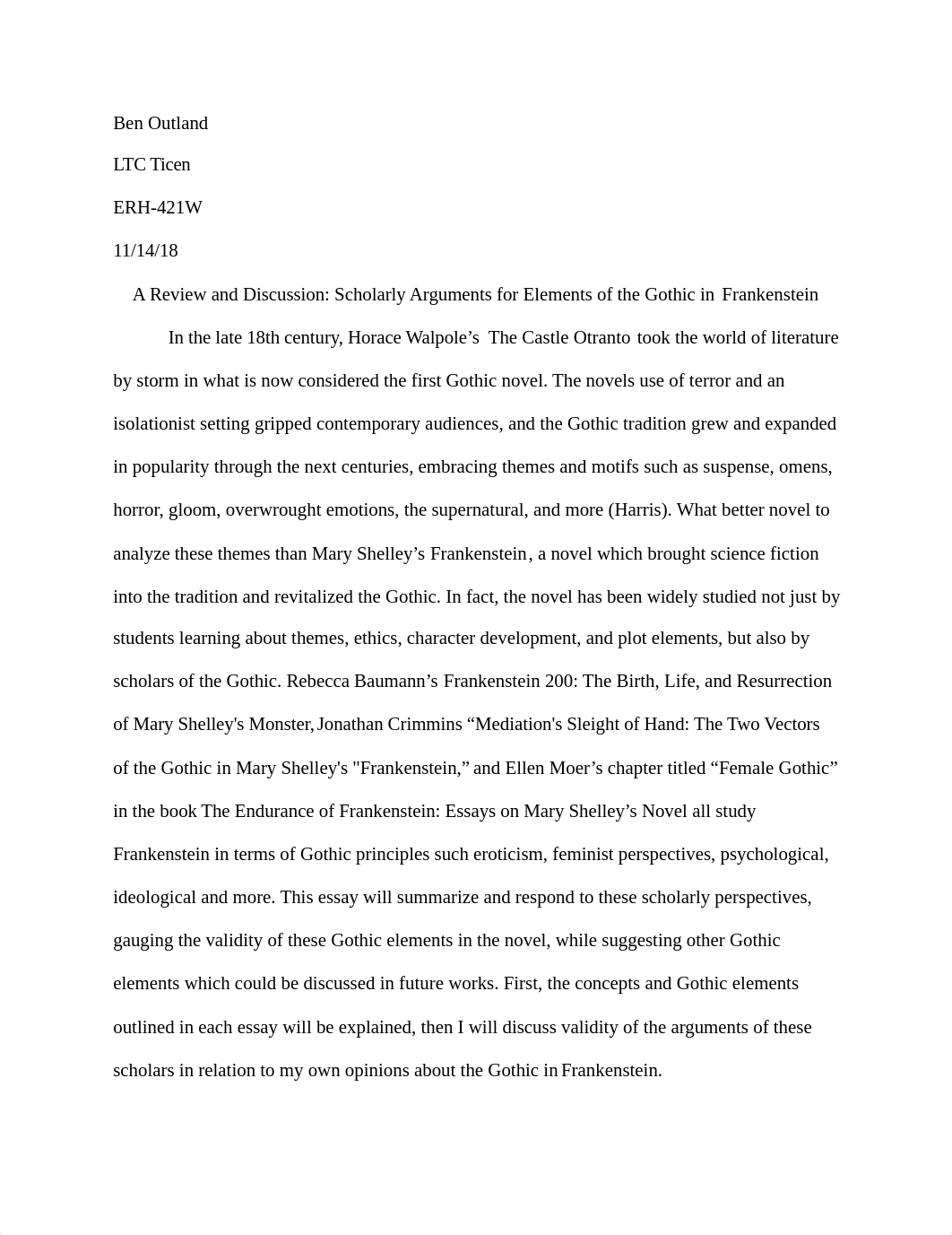 A Review and Discussion Scholarly Arguments for Elements of the Gothic in Frankenstein.docx_dx3drfwck8a_page1