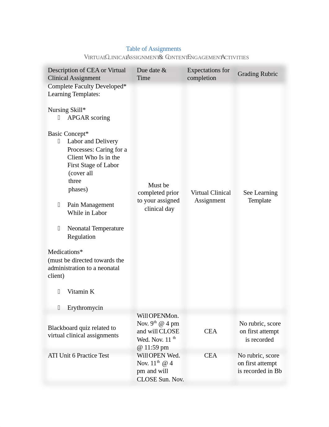 Virtual Clinical Assignments and CEA for OB VCD Day 2-Fall 2020.docx_dx3dv6z998e_page1