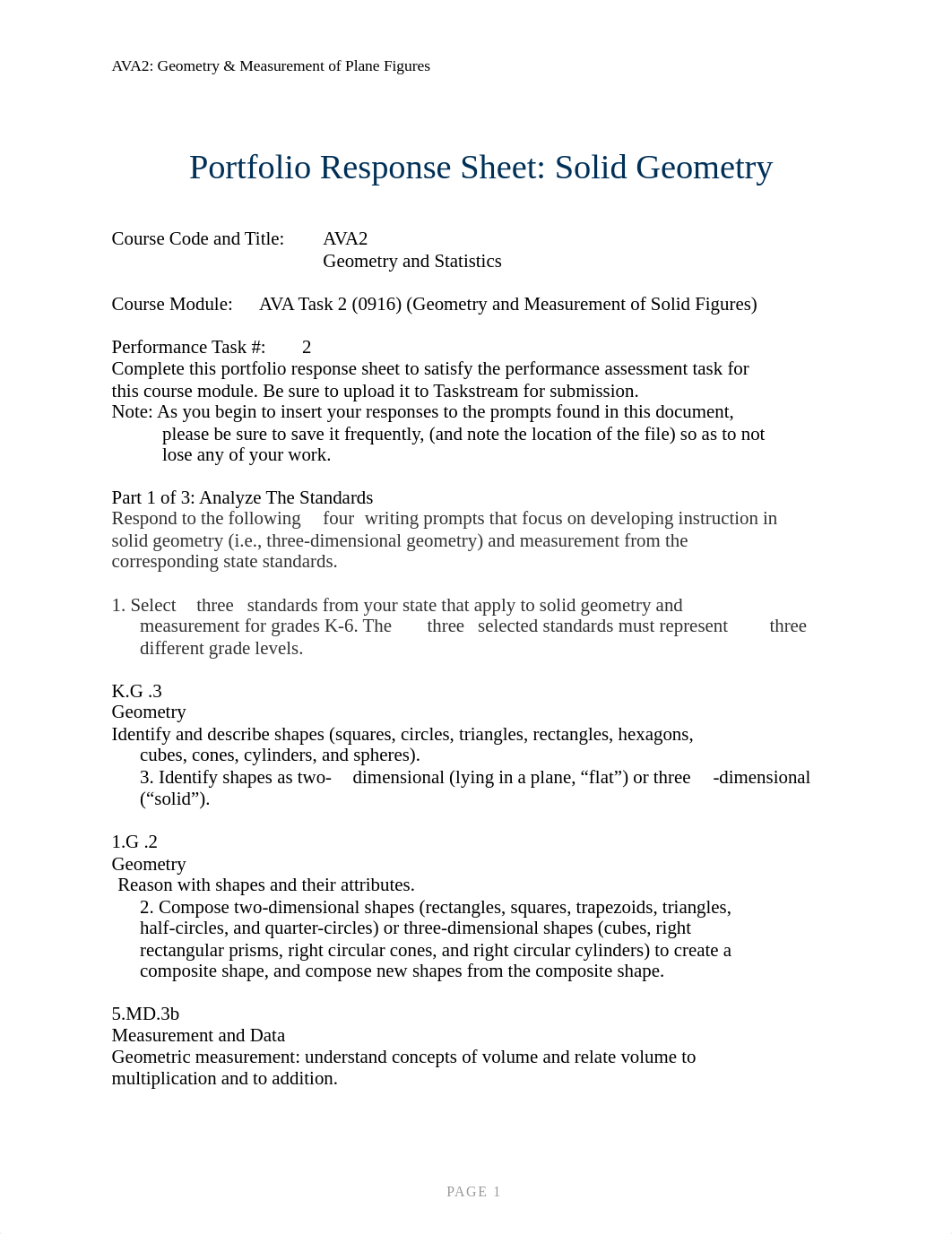 AVA2: Geometry & Measurement of Plane Figures
Portfolio Response Sheet_dx4h767cdzl_page1