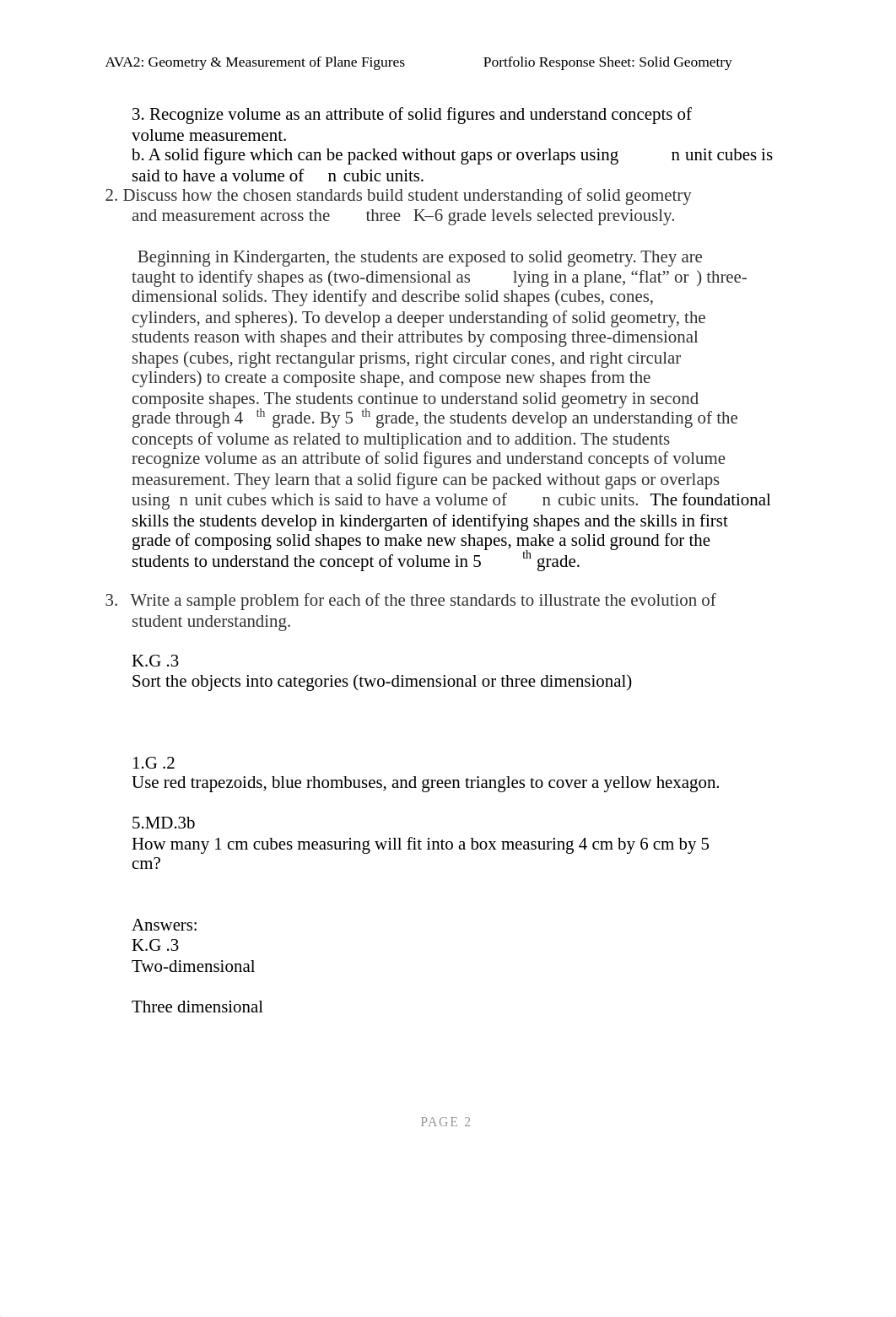 AVA2: Geometry & Measurement of Plane Figures
Portfolio Response Sheet_dx4h767cdzl_page2