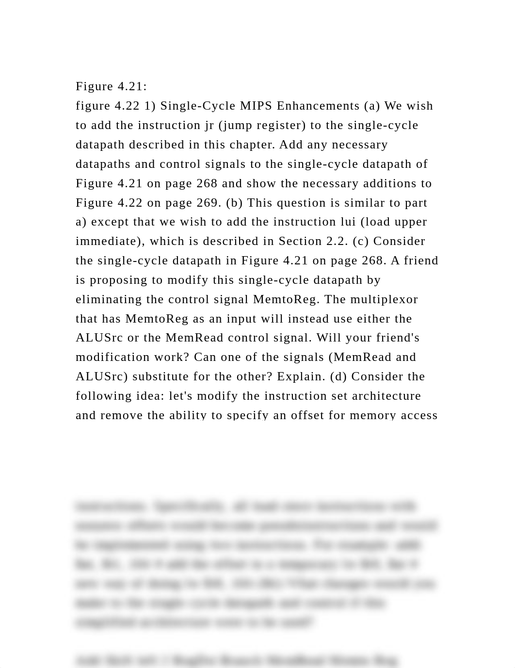 Figure 4.21figure 4.22 1) Single-Cycle MIPS Enhancements (a) We w.docx_dx4juxus6nh_page2