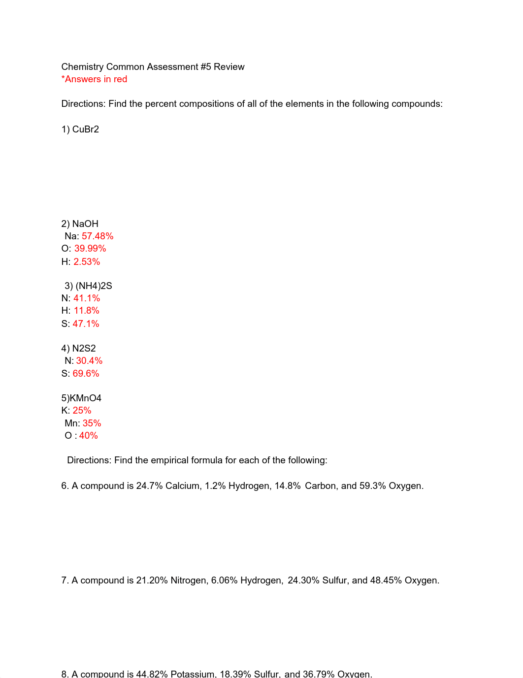 Chemistry Common Assessment #5 Review.pdf_dx4o7cn3gs0_page1