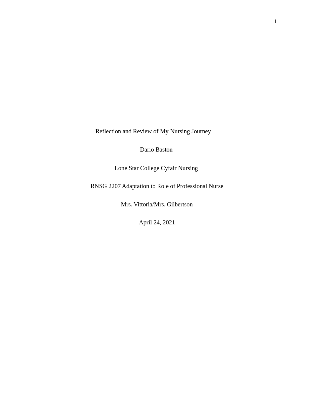 Reflection and Review of My Nursing Journey - pedi self reflection.docx_dx4q9dm3i19_page1