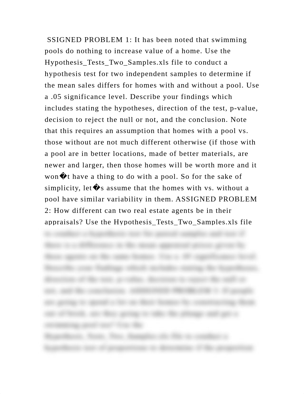 SSIGNED PROBLEM 1 It has been noted that swimming pools do nothing t.docx_dx53schi3xh_page2