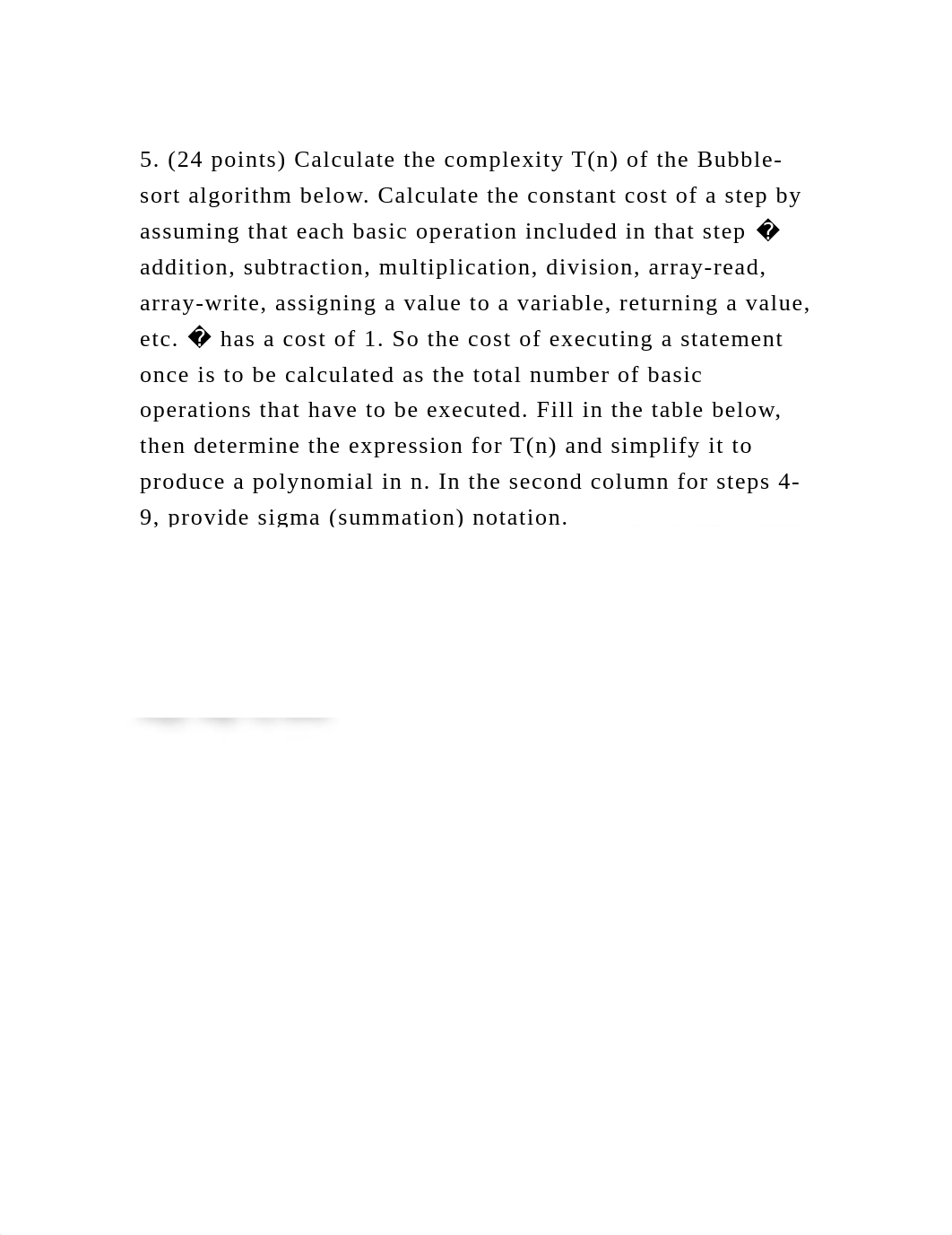 5. (24 points) Calculate the complexity T(n) of the Bubble-sort algo.docx_dx55peqaj1p_page2