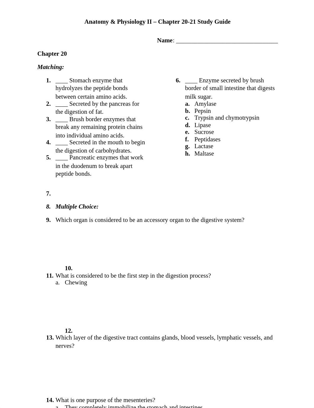 Anatomy & Physiology II - Chapter 20-21 Study Guide.docx_dx586rjgn2t_page1