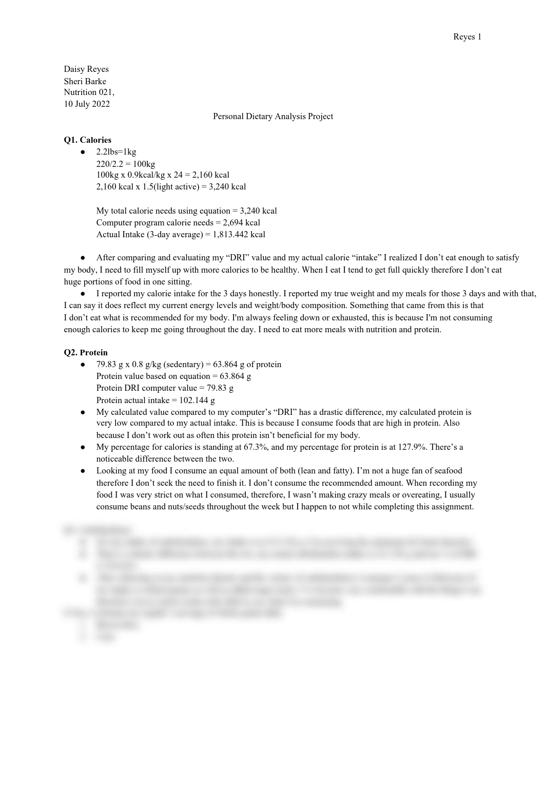 Nutrition 021 Personal Dietary Analysis Project - Daisy Reyes .pdf_dx63glkjqvy_page1