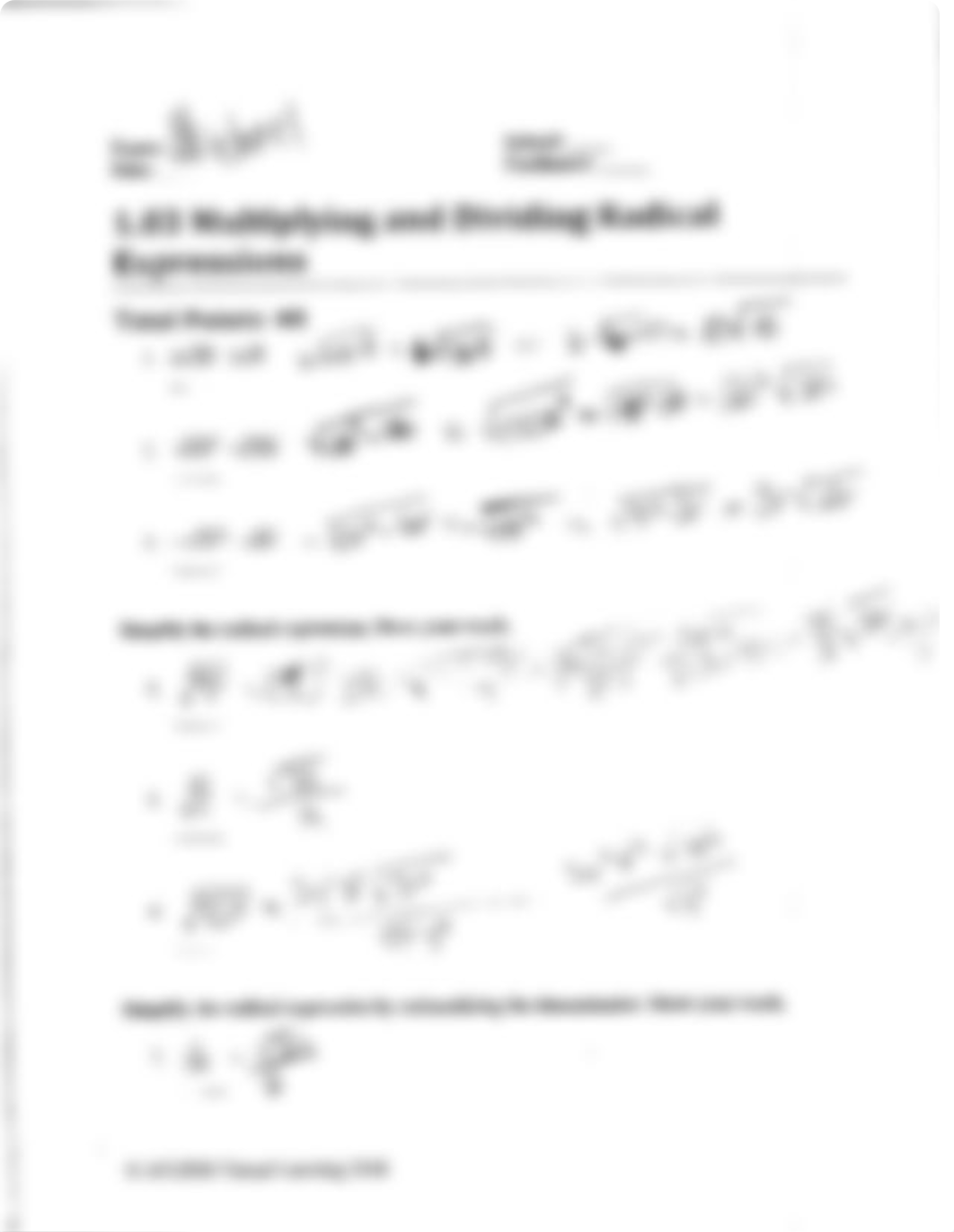 1.03 MULTIPLYING AND DIVING RADICAL EXPRESSIONS .pdf_dx67uzkh87t_page1