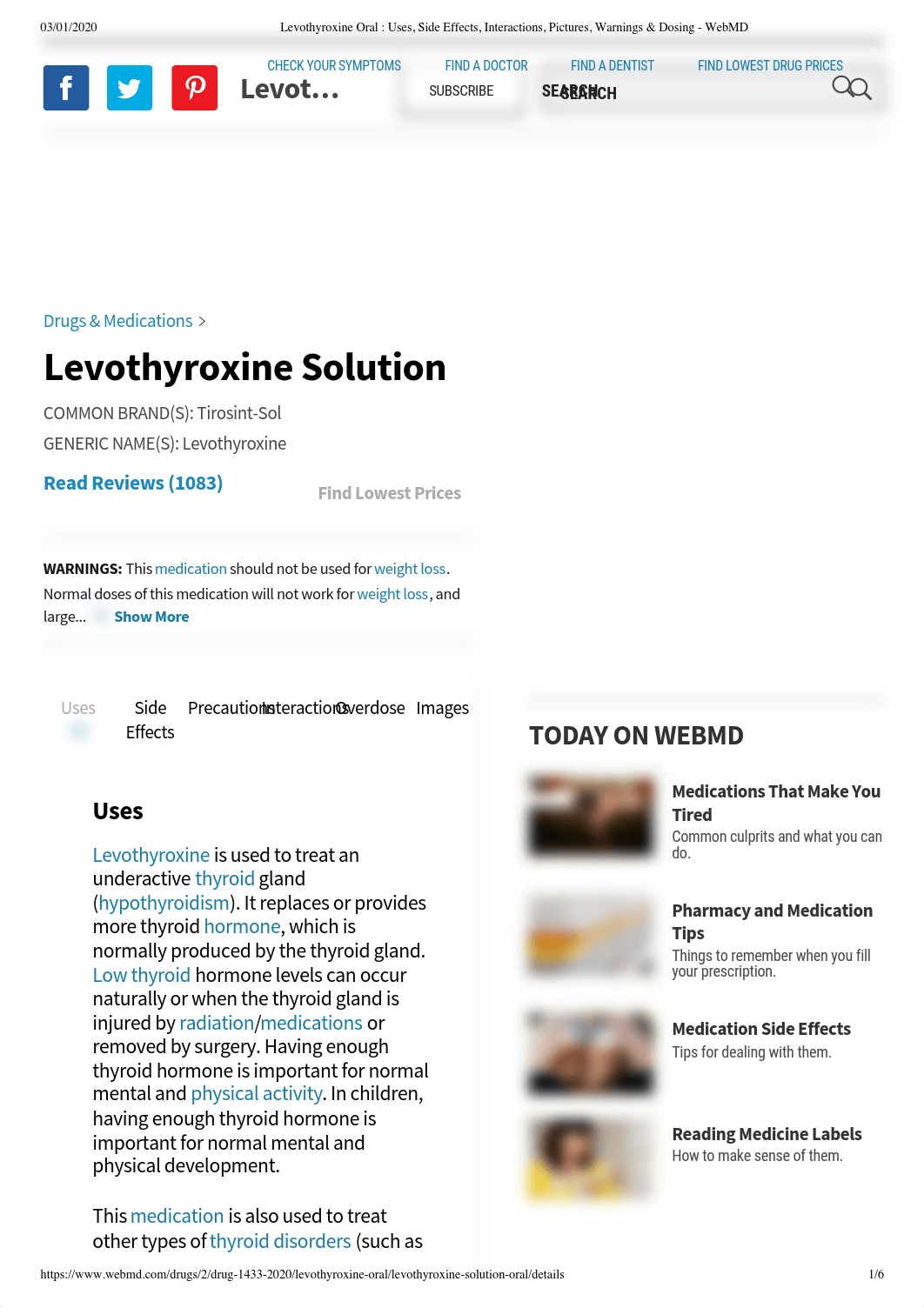 Levothyroxine Oral _ Uses, Side Effects, Interactions, Pictures, Warnings & Dosing - WebMD.pdf_dx6ae14tzof_page1