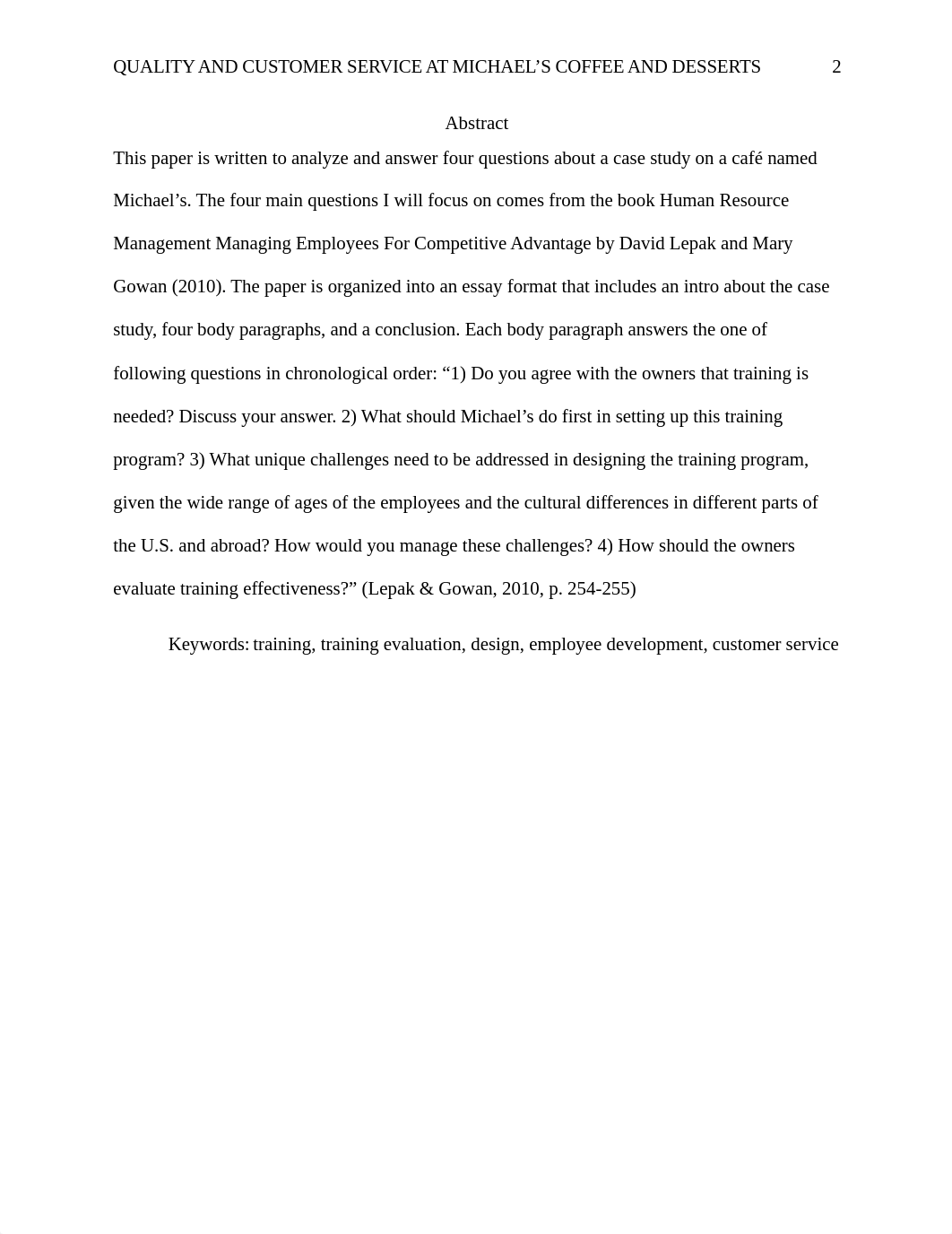 Quality And Customer Service At Michael's Coffee And Desserts.docx_dx6dl9vpis2_page2