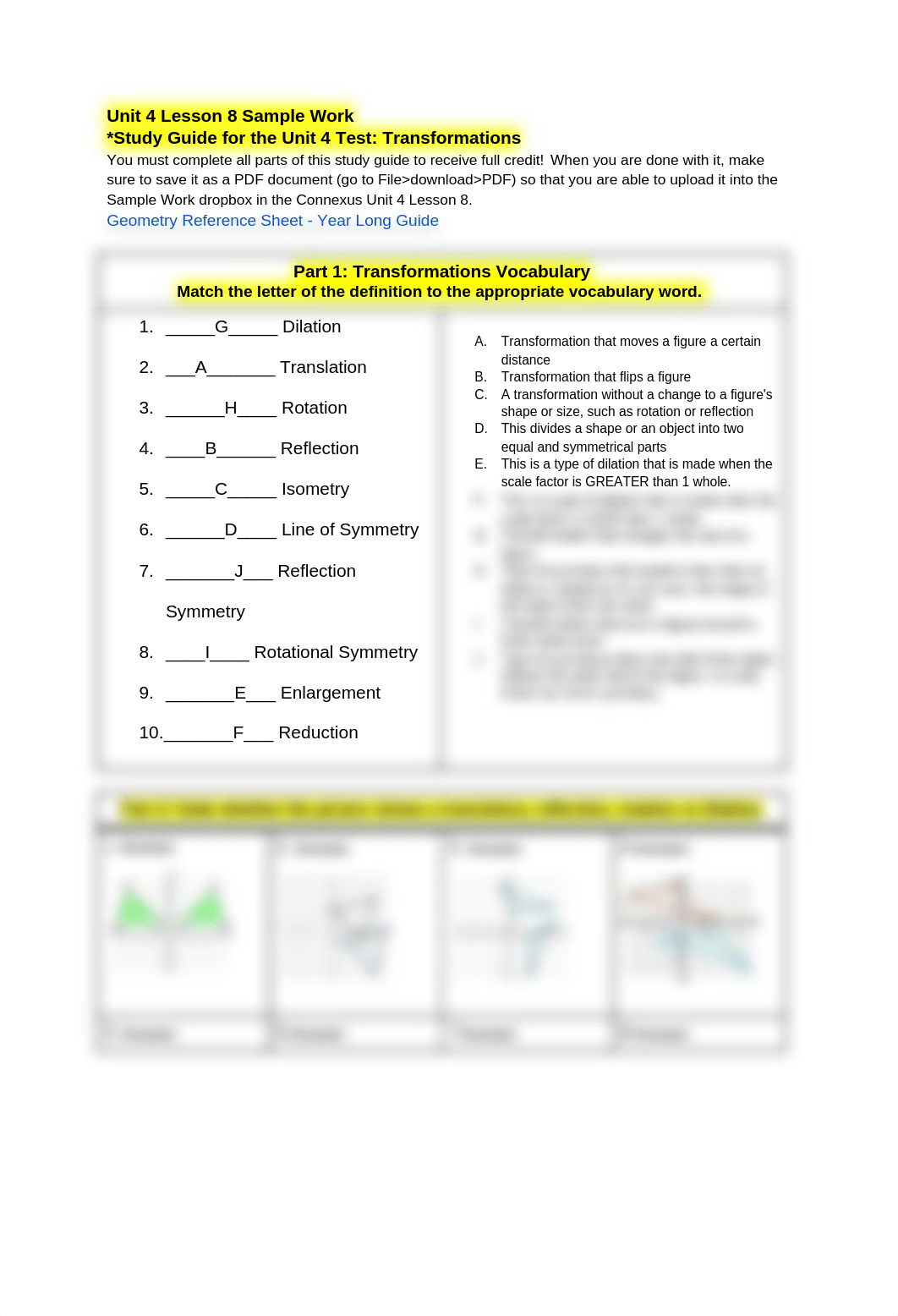 Copy of U4L8 Sample Work - Test Study Guide - Geometry A Unit 4 Transformations.docx_dx750xuijs3_page1