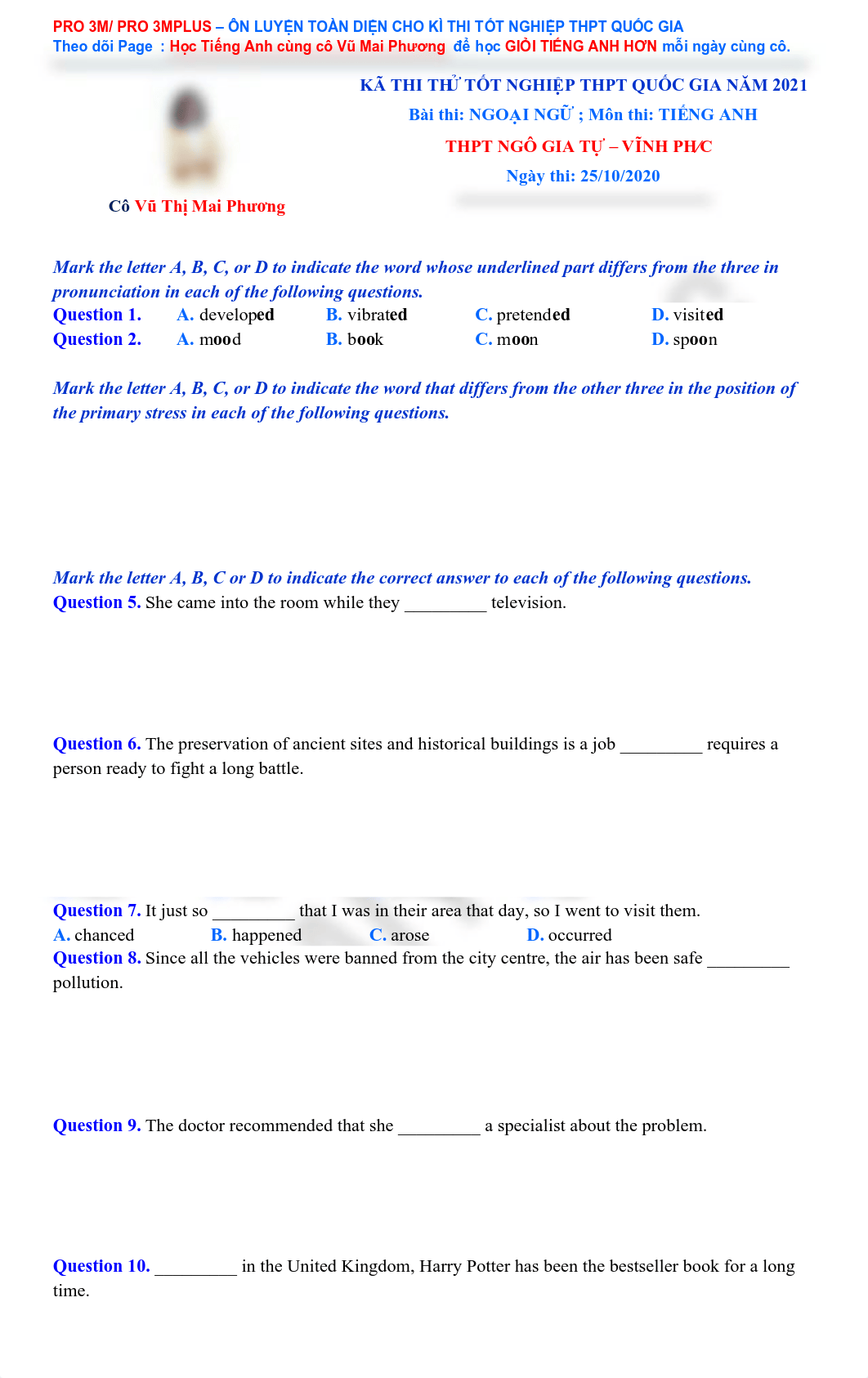 [ Cô Vũ Mai Phương ]  Đề thi thử THPT Quốc Gia năm 2021_THPT Ngô Gia Tự - Vĩnh Phúc -Lần 1.pdf_dx7uibga3nh_page1