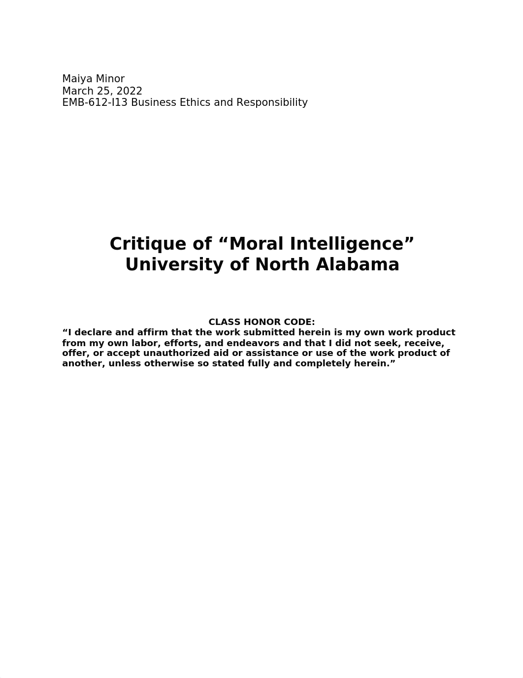 Maiya Minor EMB 612 Critque of Moral Intelligence.docx_dx7w1f3hq74_page1