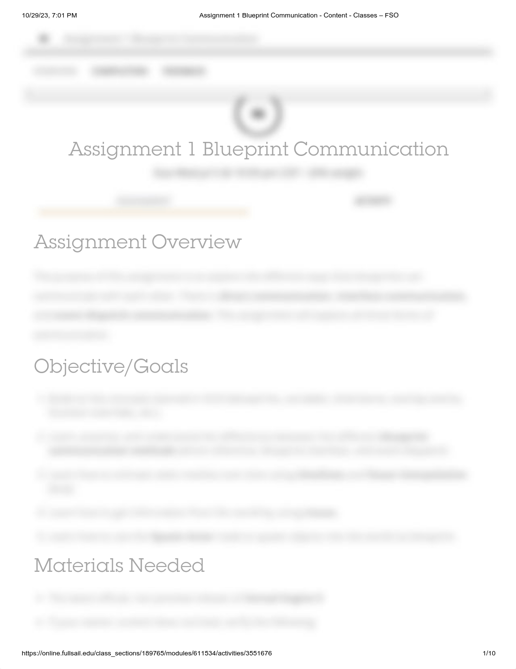 Assignment 1 Blueprint Communication - Content - Classes - FSO.pdf_dx8hujpjvu0_page1