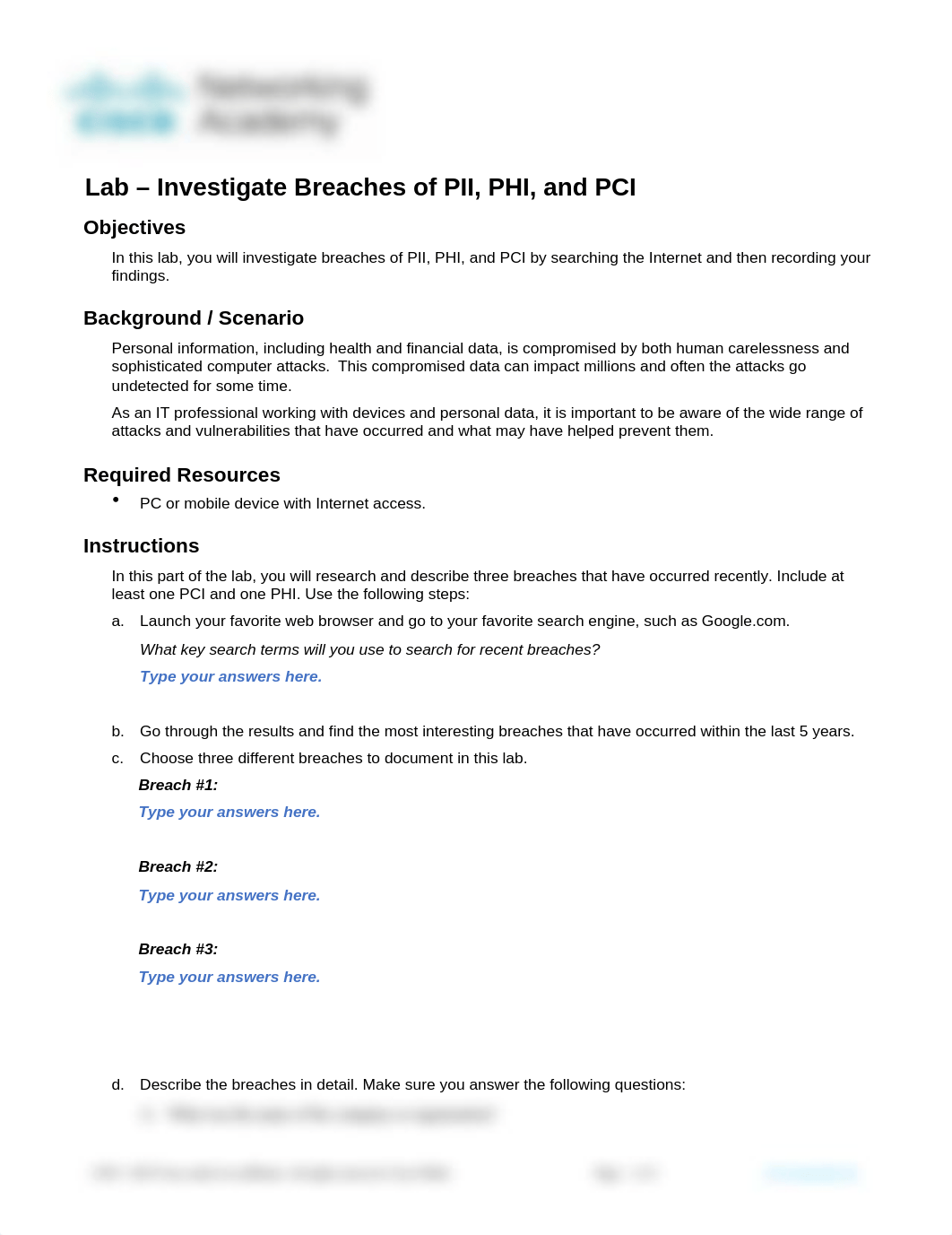 14.3.1.5 Lab - Investigate Breaches of PII PHI PCI.docx_dx8k32q4r0s_page1