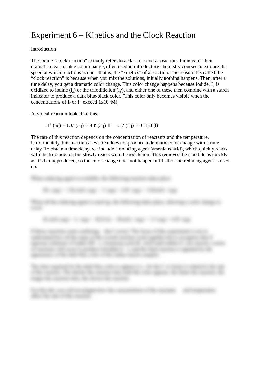 Experiment 6 - Kinetics and the Clock Reaction - UPDATED.docx_dx8pwvk1law_page1