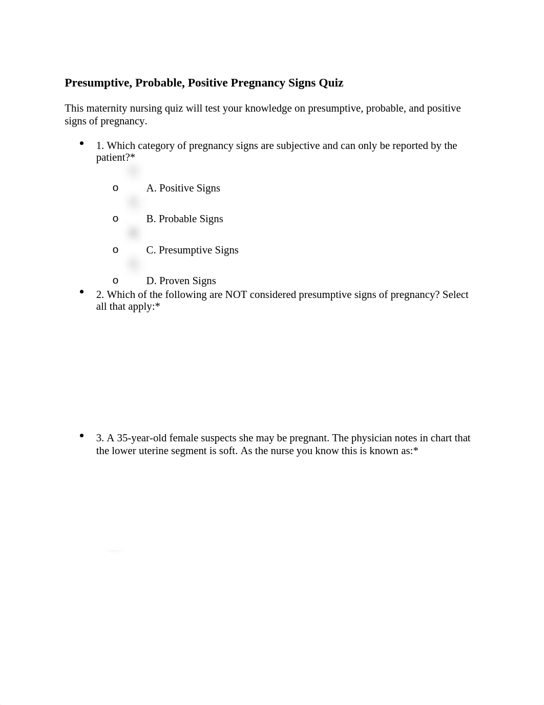 Presumptive, Probable, Positive Pregnancy Signs Quiz10 15 2020.docx_dx93opgme0d_page1