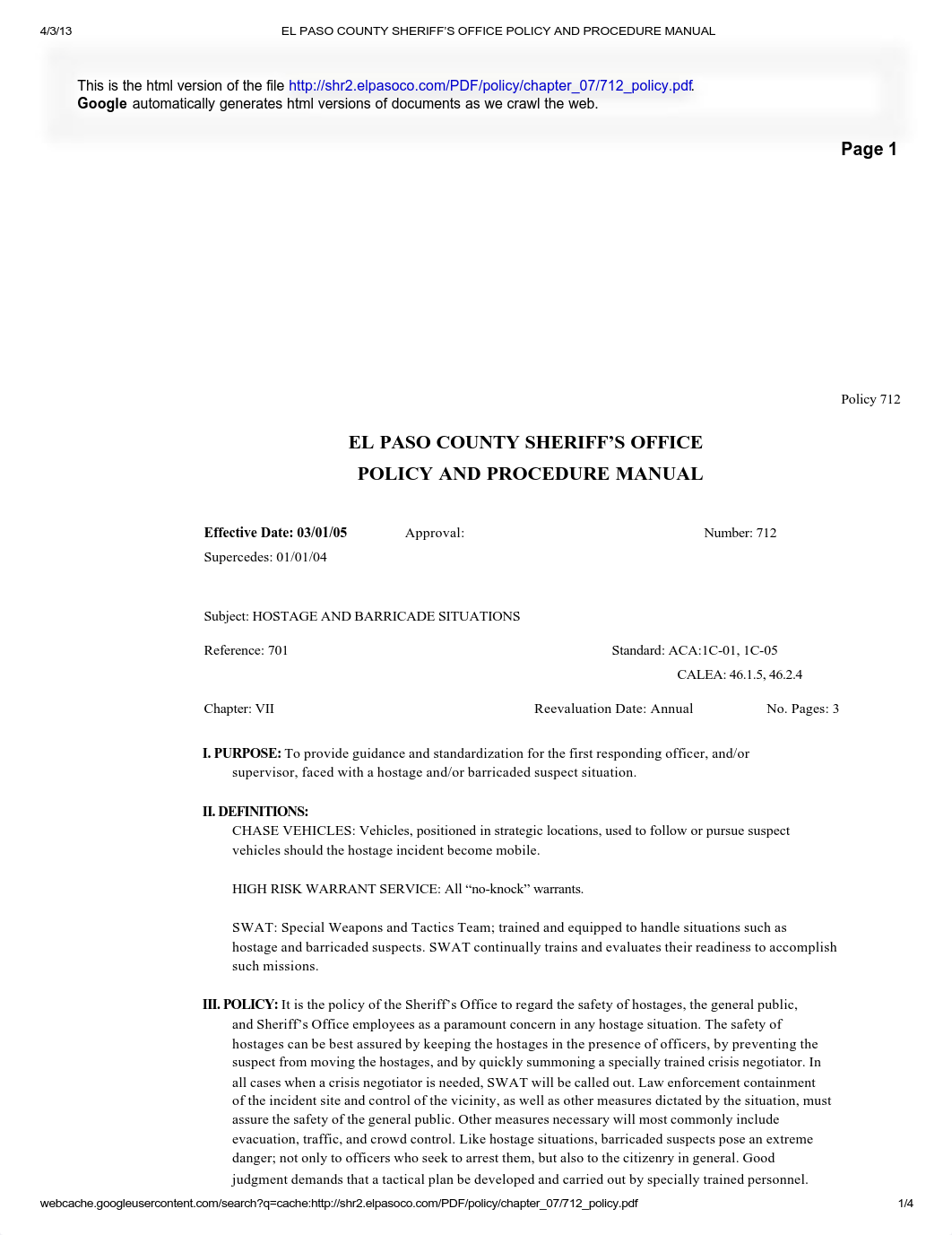 EL PASO COUNTY SHERIFF'S OFFICE POLICY AND PROCEDURE MANUAL_dx9b35sp63z_page1