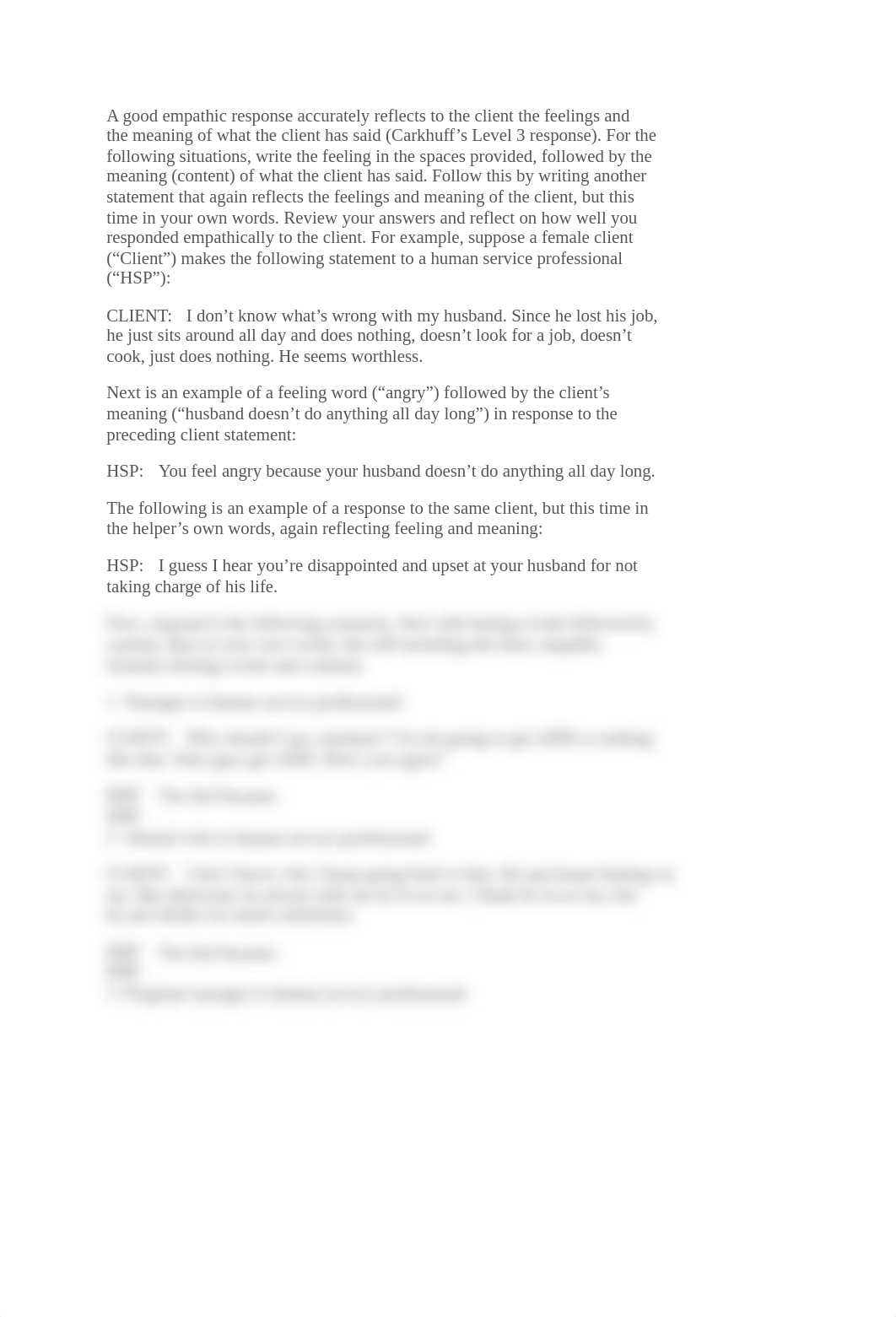 A good empathic response accurately reflects to the client the feelings and the meaning of what the_dx9le6wtpvi_page1