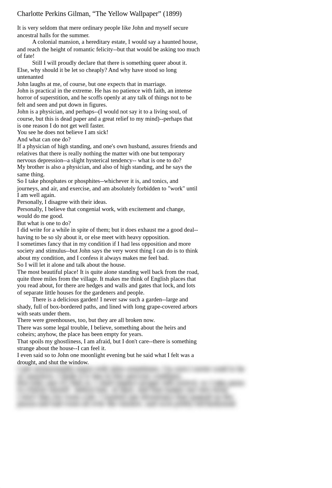 ENGLISH 102 - Copy of Charlotte Perkins Gilman, The Yellow Wallpaper (1899).docx_dxak8labfej_page1